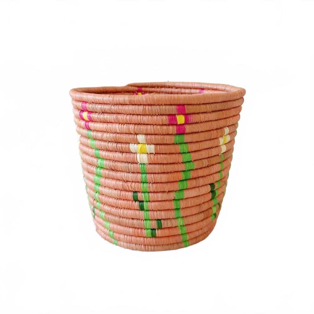 NEW AMSHA floral storage plant basket in terracotta pink